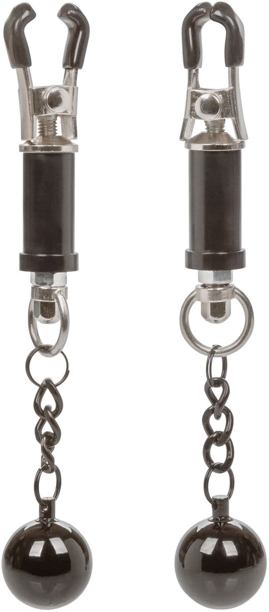 CalExotics - Weighted Twist Nipple Clamps - Bondage / SM Nipple clamps Zilver