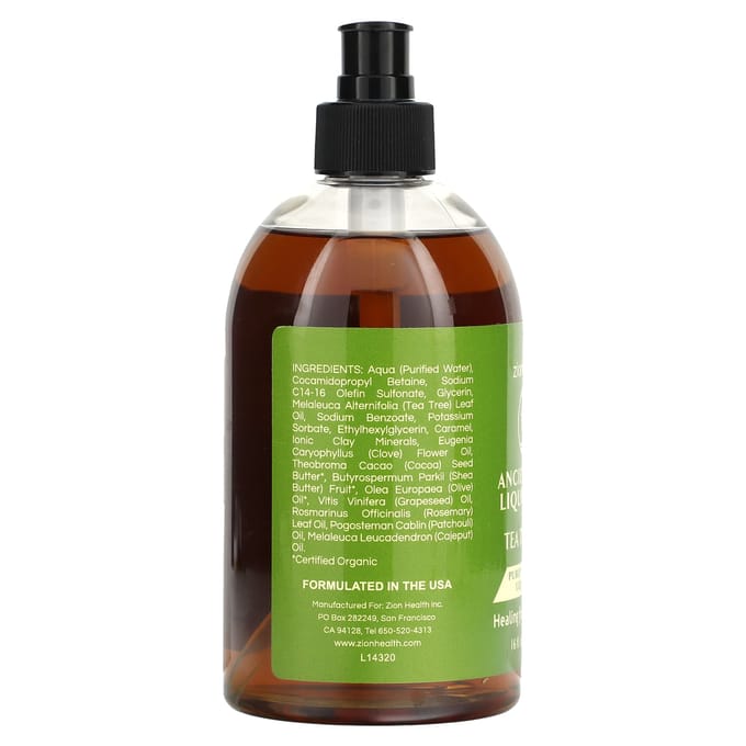 Oude Klei Vloeibare Zeep, Tea Tree Olie, 473ml(16 fl oz) green