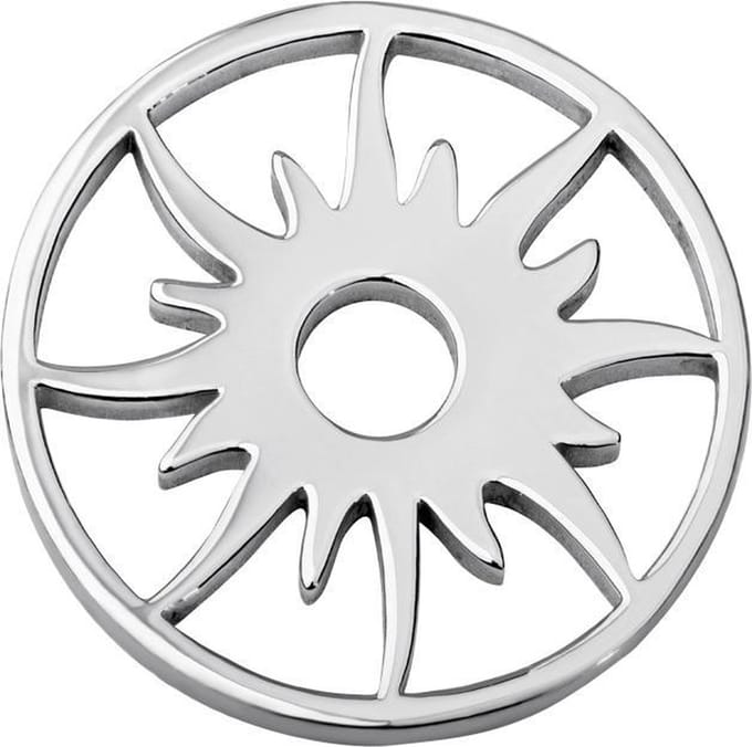 Quiges - Munthouder Munt 25mm RVS Zon Zilverkleurig - EPRS076