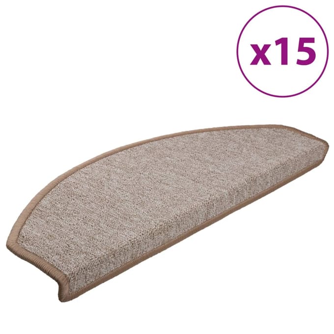 vidaXL - Trapmatten - 15 - st - 65 - x - 24 - x - 4 - cm - Non-Slip - Lichtbruin