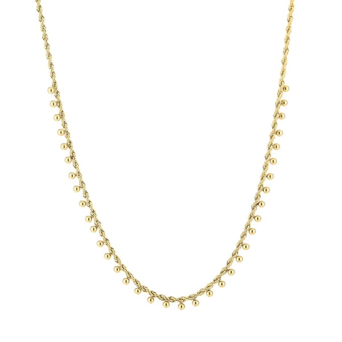 Bijoutheek Collier Gedraaid Kleine Balls Goud