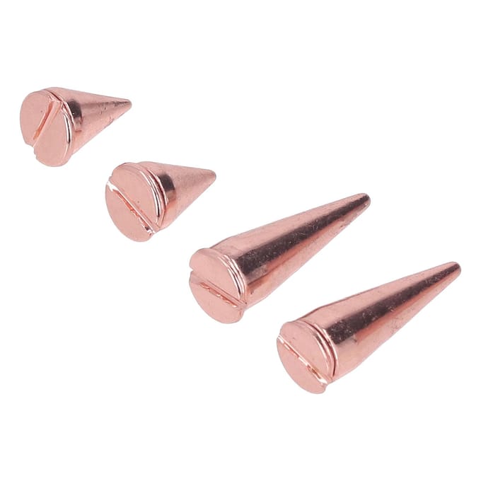 20 Stuks 7x10mm 7x20mm Punk Kegel Spikes Noppen Roségoud Metaal Geëlektroplateerde Spikes Schroefklinknagels Voor beige