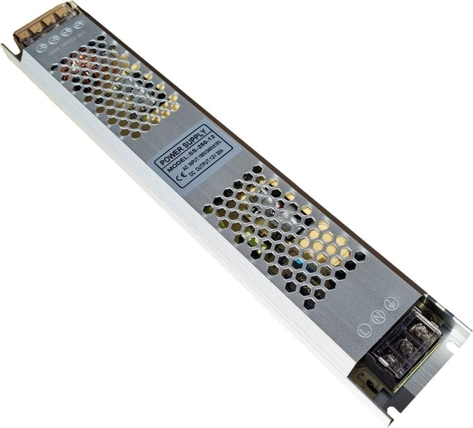 LED driver 12 Volt DC - 20A | 250 Watt | plat/slank/dun 307 x 53 x 22mm | IP20 - binnenshuis