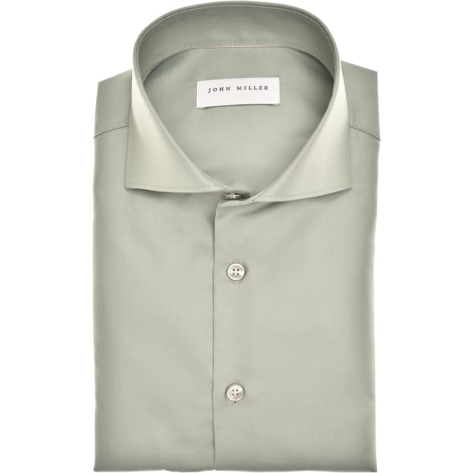John Miller Overhemd Tailored Fit N  Groen 5142641