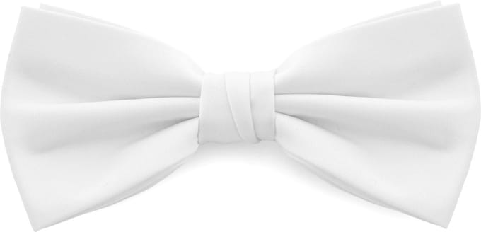 XL Witte Basic Vlinderdas