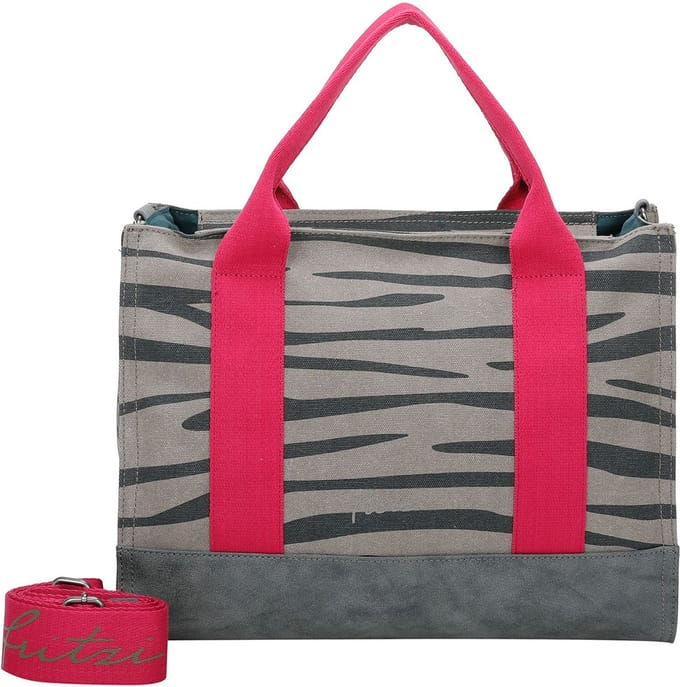 Fritzi aus Preußen Schoudertas Canvas Tote Bag Zebra Wild Grijs