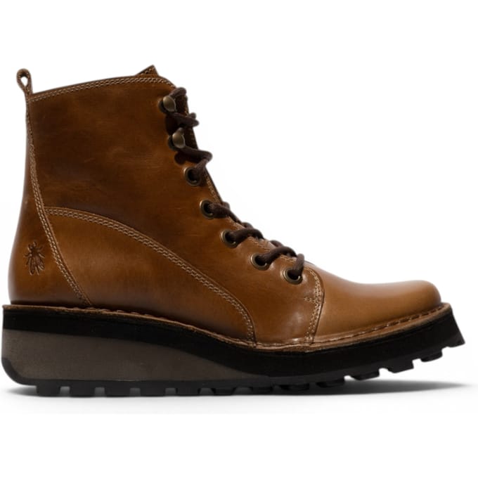 Fly London dames beige leren veterlaarzen - HAZI147