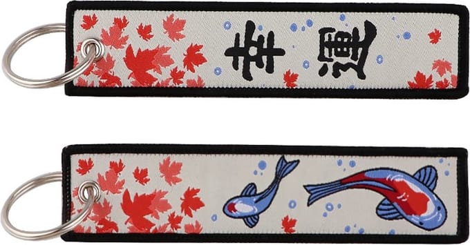 Sleutelhanger - geluksbrenger - Japan - koi karper wit - 1 stuks