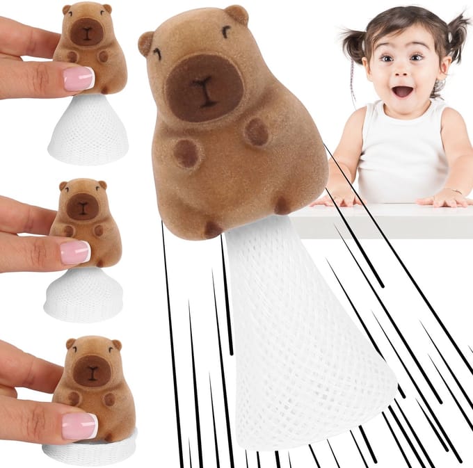 Springend HOOG speelgoed CAPIBARA voor kinderen 10 cm, POP UP, verend figuur