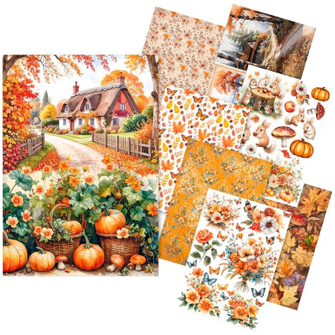 Motief strozijde assortiment "Hallo herfst"", set van 8