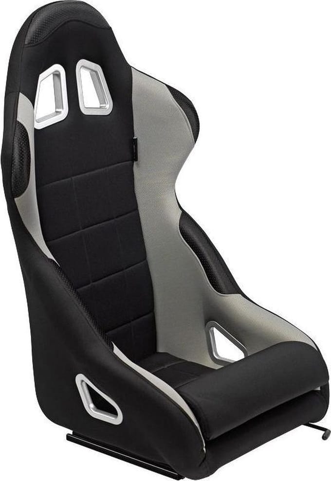 AutoStyle Sportstoel 'K5' - Zwart/Grijs - Vaste rugleuning - incl. sledes
