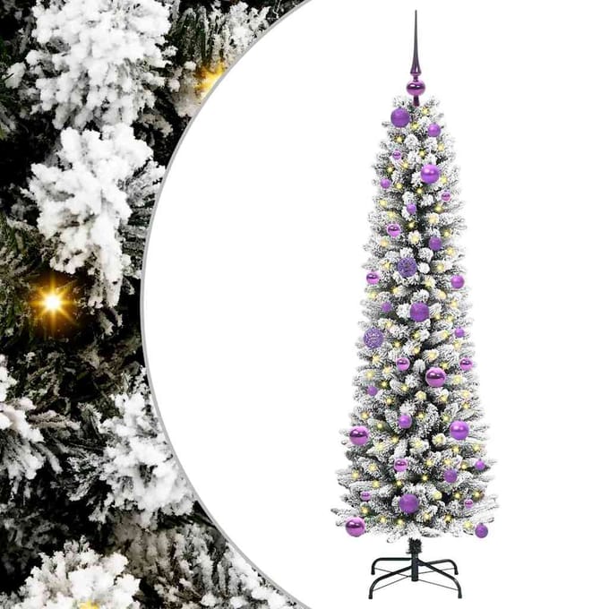 vidaXL - Kunstkerstboom - Wit - 150 - cm - PVC - en - Metaal - en - Plastic