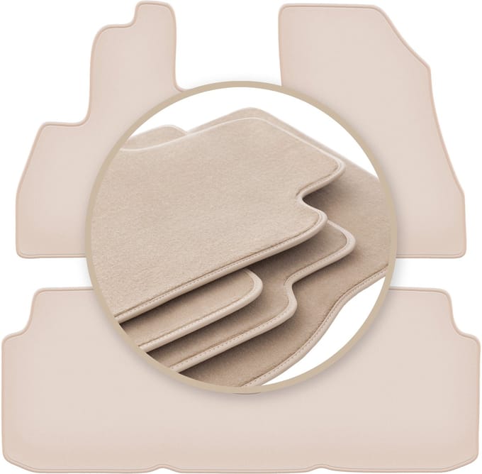 PREMIUM beige vloermatten voor: Fiat 500L minivan 2012-