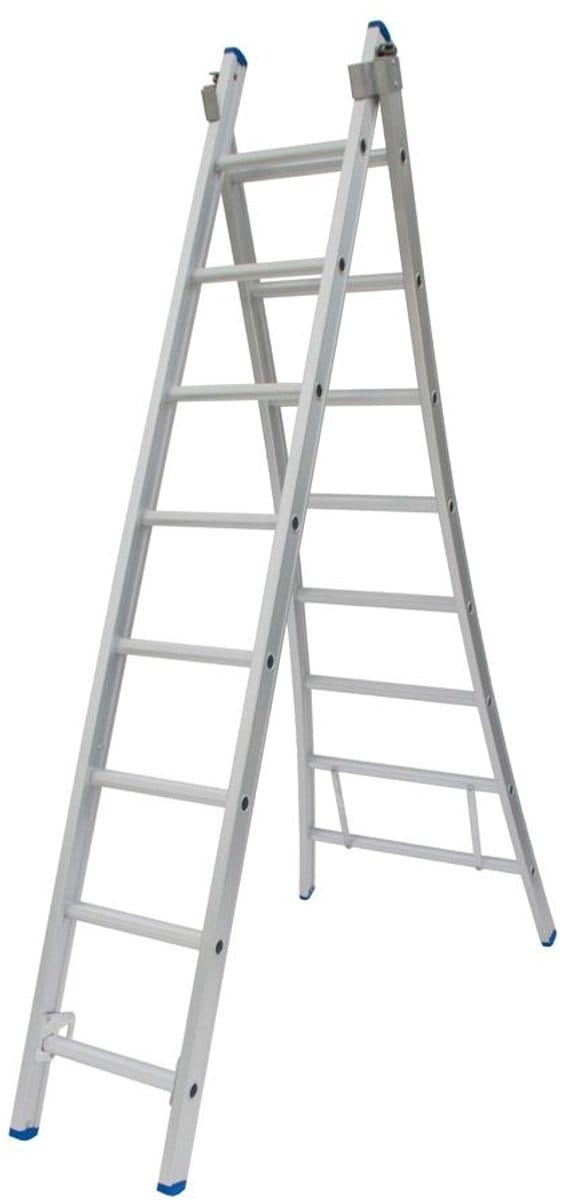 Solide 2-delige Uitgebogen Reformladder - 2x8 Sporten