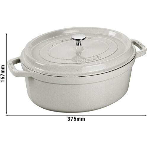STAUB LA COCOTTE - Kookpot - Ovaal - 310mm - Gietijzer - Witte truffel