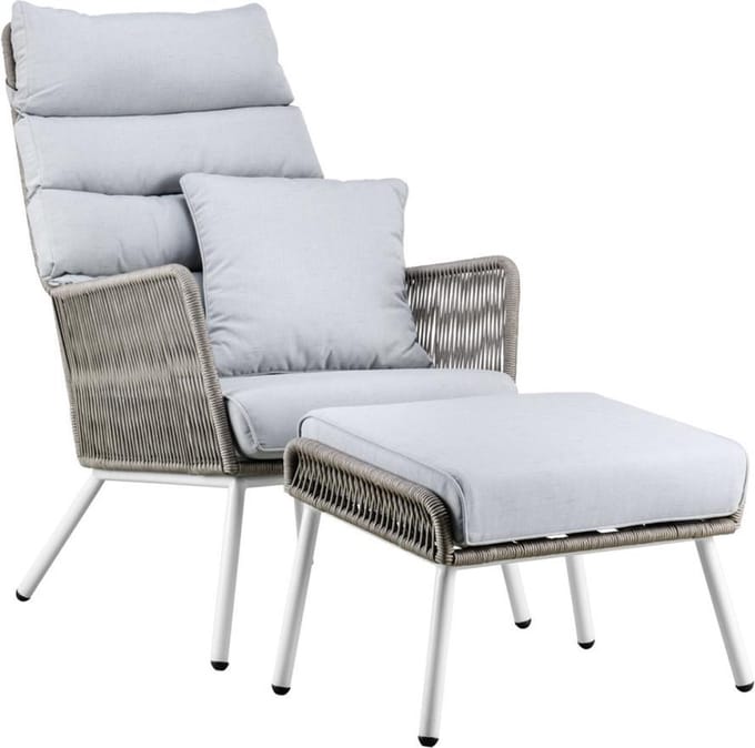 Faros hocker Grey Taupe, incl. cushion