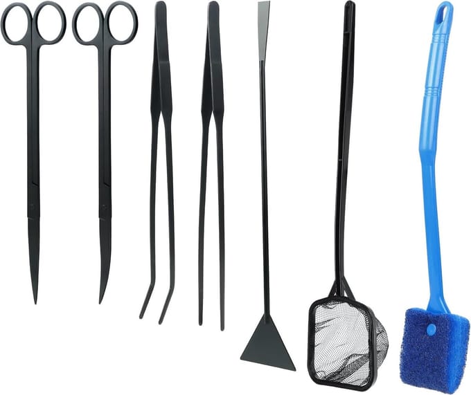 7-in-1 Aquascaping Tools Set voor Waterplanten en Aquarium Onderhoud
