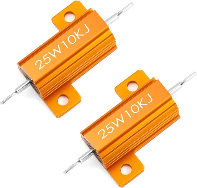 Draadgewonden Weerstand - Aluminium Schelp - Elektronica Projecten - 25W Vermogen - 10K Ohm