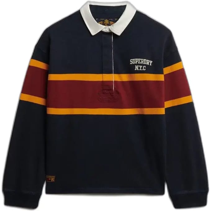 Gestreepte lange mouwen polo voor dames Superdry Heritage