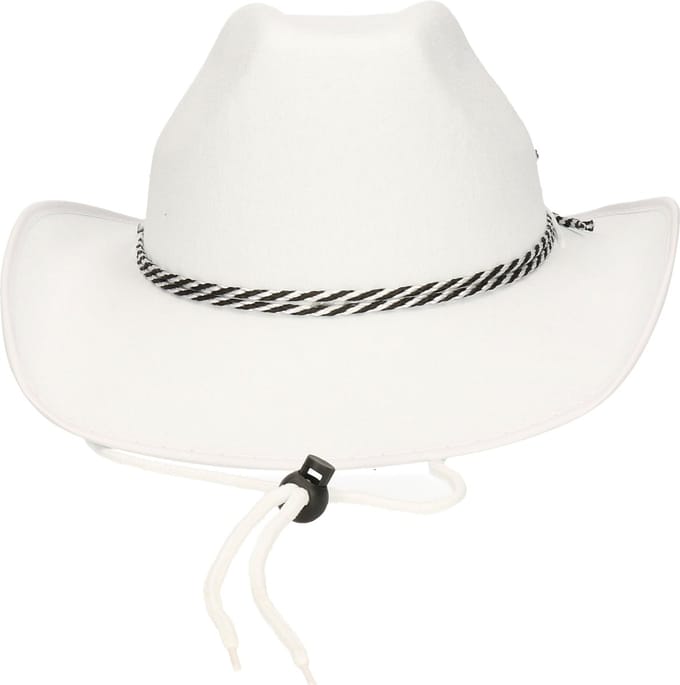 Guirca Carnaval verkleed Cowboy hoed Memphis - wit - volwassenen - Western thema