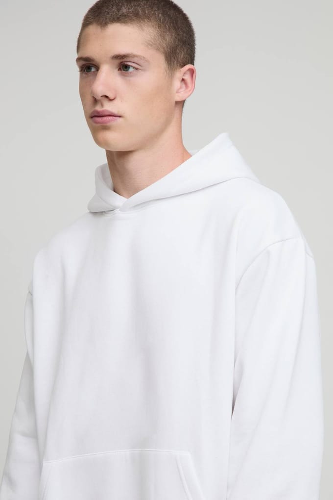 Essential Oversized Over the Head Hoodie | White | Size Small