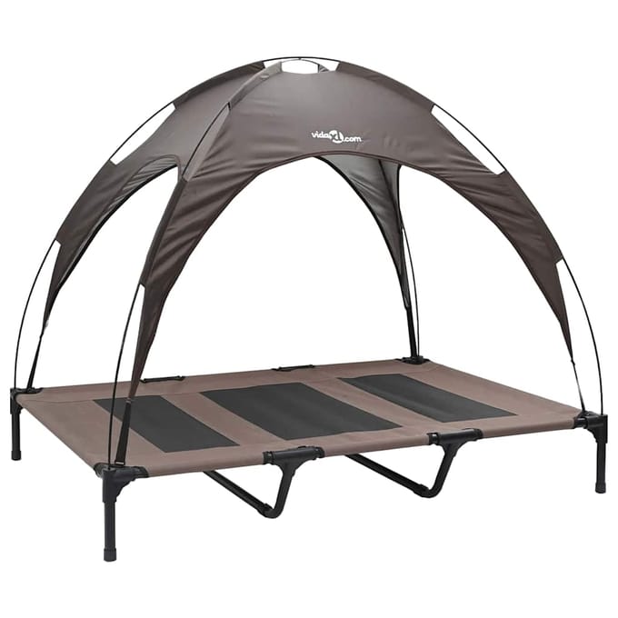 vidaXL - Hondenbed - Bruin - 122 - x - 93 - x - 106,5 - cm - Staal