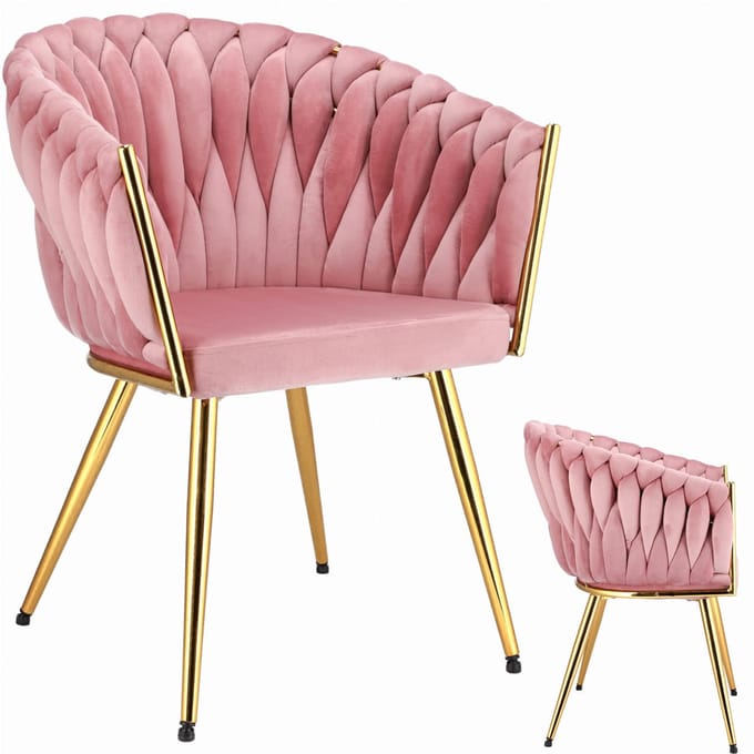 MOLTO Stoel roze met gouden poten