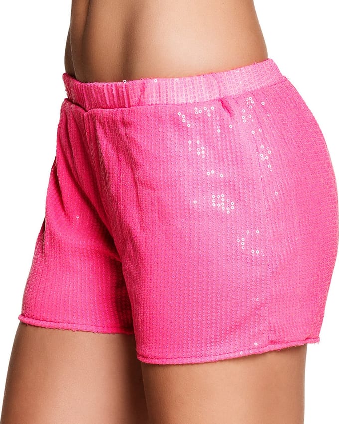 Boland - Hotpants Sequins neonroze (M) - Volwassenen - Danser/danseres - 80's & 90's - Disco
