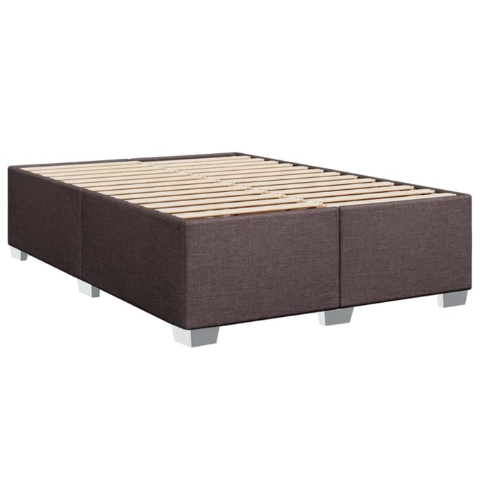 vidaXL - Bedframe - zonder - matras - stof - donkerbruin - 140x190 - cm