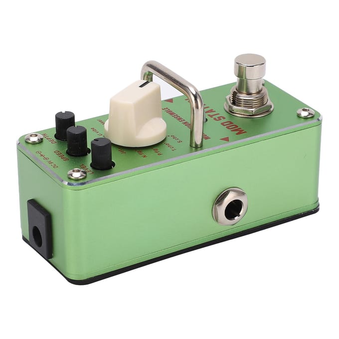 Gitaareffectpedaal MOD STATION 11 Effecten Modulatie Ensemble met Metalen Behuizing Groen beige