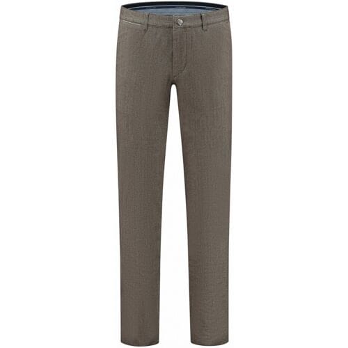 Com4 Broek Modern Chino Collection Fine Mini Pattern Bruin / male