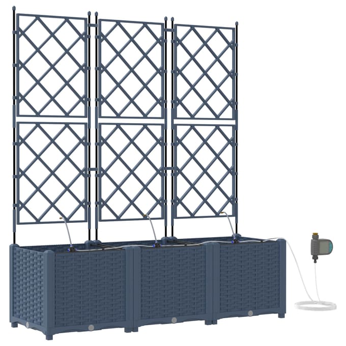 vidaXL - Plantenbak - 3 - st - Grijs - 120 - x - 40 - x - 142 - cm - PP