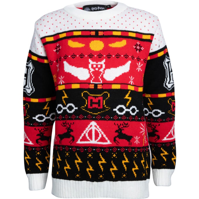 Harry Potter Kids Christmas Knitted Jumper - Red - M