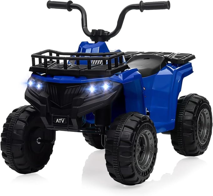 Danky Quad - Elektrisch Kinderquad 12V - Blauw - ATV - LED & Muziek - 2-5j