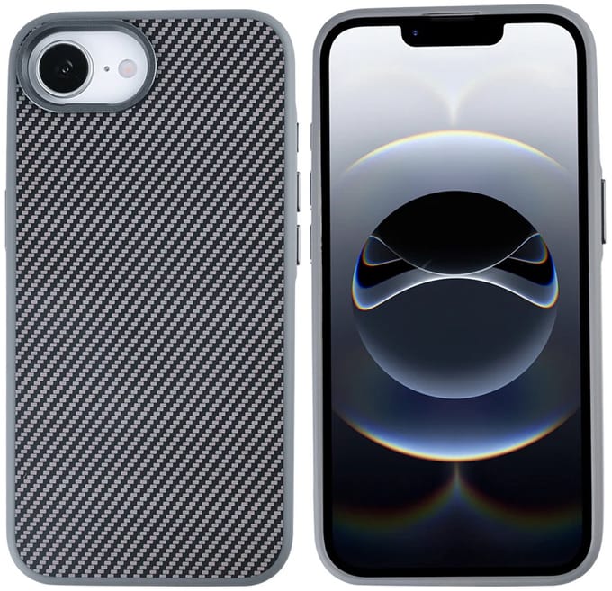 Rixus Mag Carbon With MagSafe For iPhone 16e Titanium Grey