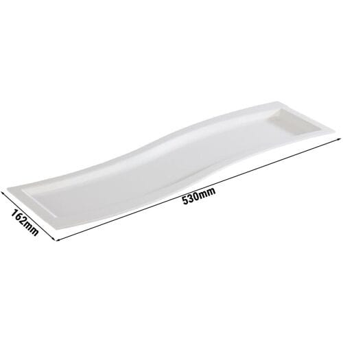 GGM Gastro (6 Stück) GN-Tablett 2/4 - SINUS - Melamin - Höhe: 20mm - Weiß