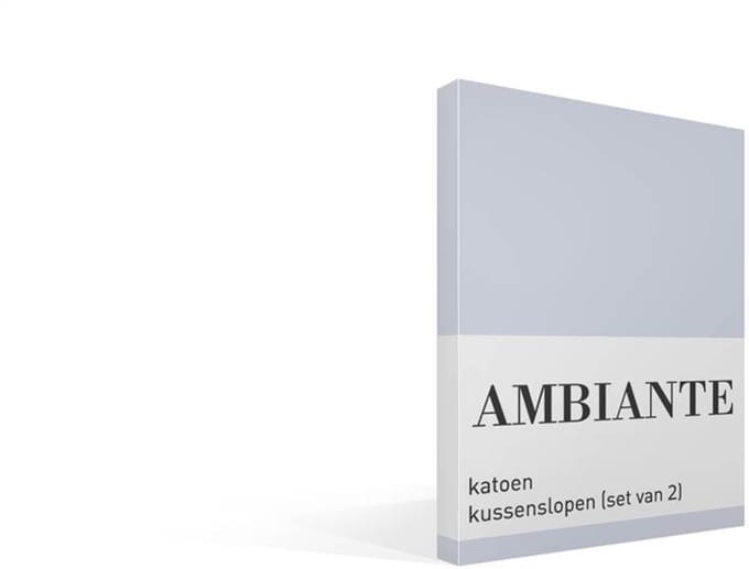 Ambiante Cotton Uni kussensloop - Licht blauw - 2x 60 x 70 cm