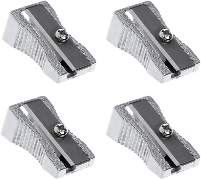 Mini Wedge Potloodslijpers - 4 Stuks Handheld Slijpers voor School en Kantoor, Compact en Efficiënt