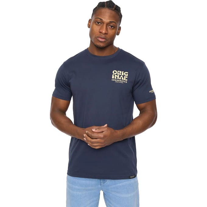 Crosshatch Mannen Wellmoores T-Shirt (Marineblauw)
