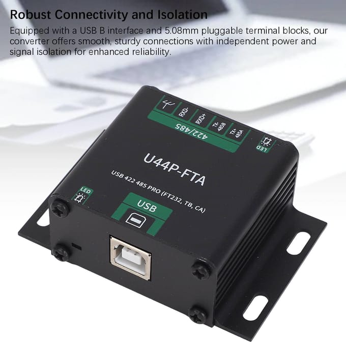 USB naar 422 485 Converter Aluminiumlegering Industriële Kwaliteit Geïsoleerde Converter met LED Indicator black