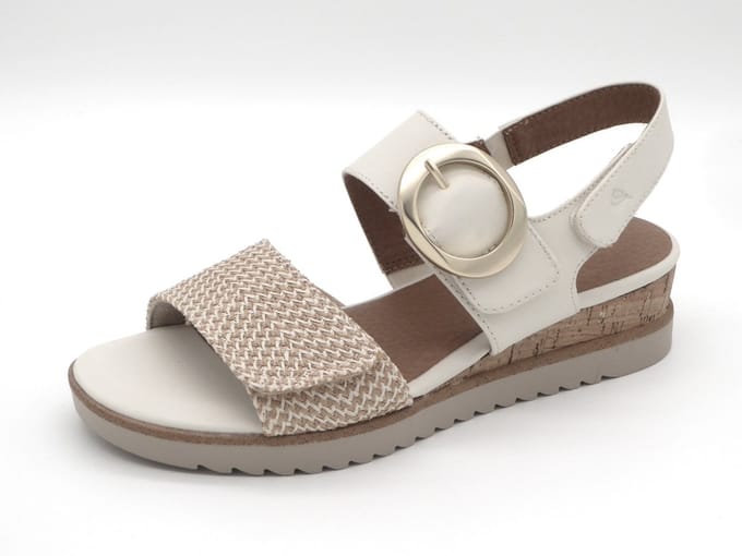 Jana Dames Sandalette - 28776-134 Lichtbeige/Combi - Wijdte H - Maat 41