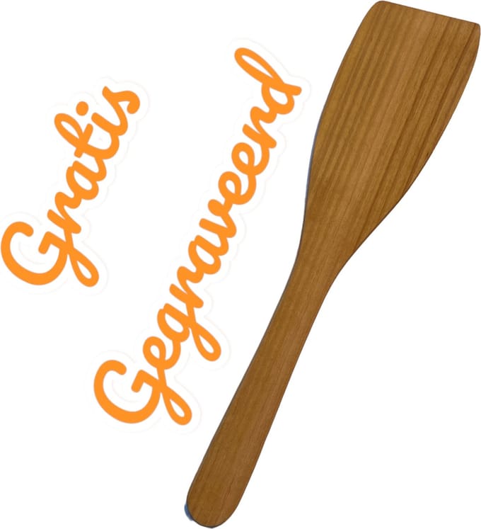 Kersenhouten spatel - GRATIS gegraveerd - Leuk kado - Kersen hout - persoonlijk cadeau