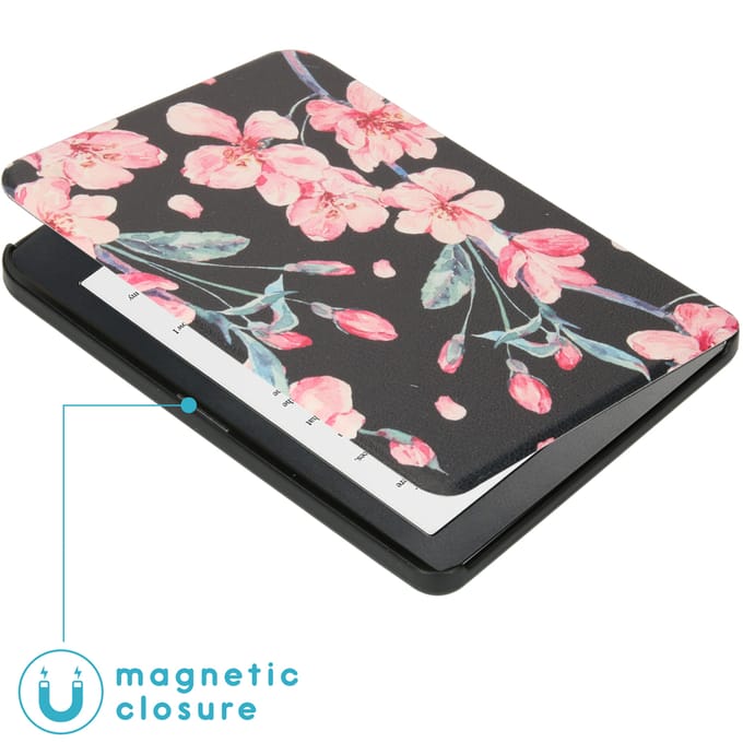 imoshion Design Slim Hard Case Bookcase voor de Kobo Clara HD - Blossom Watercolor Black