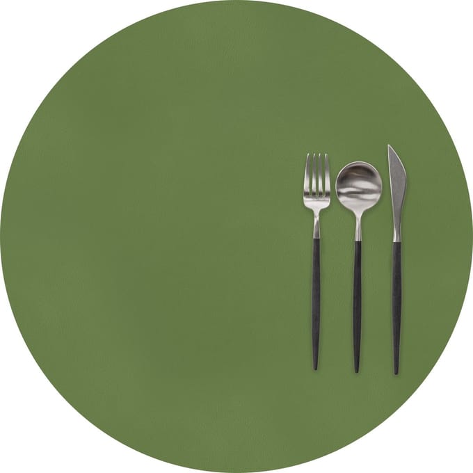 ZICZAC - Placemat TOGO - SET/6 - Rond - Dubbelzijdig - Kunstleer - Dia 38 cm, dille