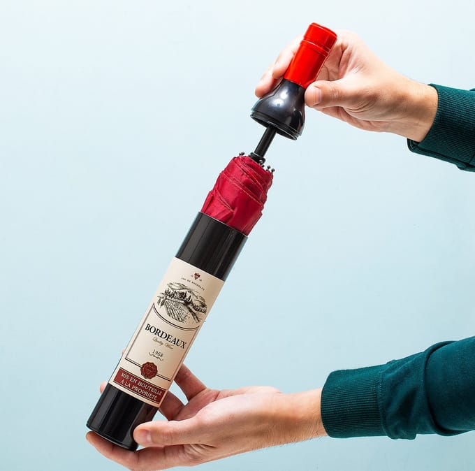 Paraplu in de vorm van een wijnfles - Opvouwbaar - 90 cm - Wijn paraplu - Grappige paraplu
