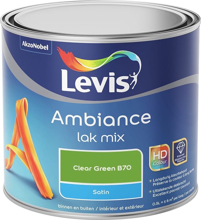 Levis - Ambiance Lak Satin Mix - Clear Green B70 - Mengverf - 0,5 L