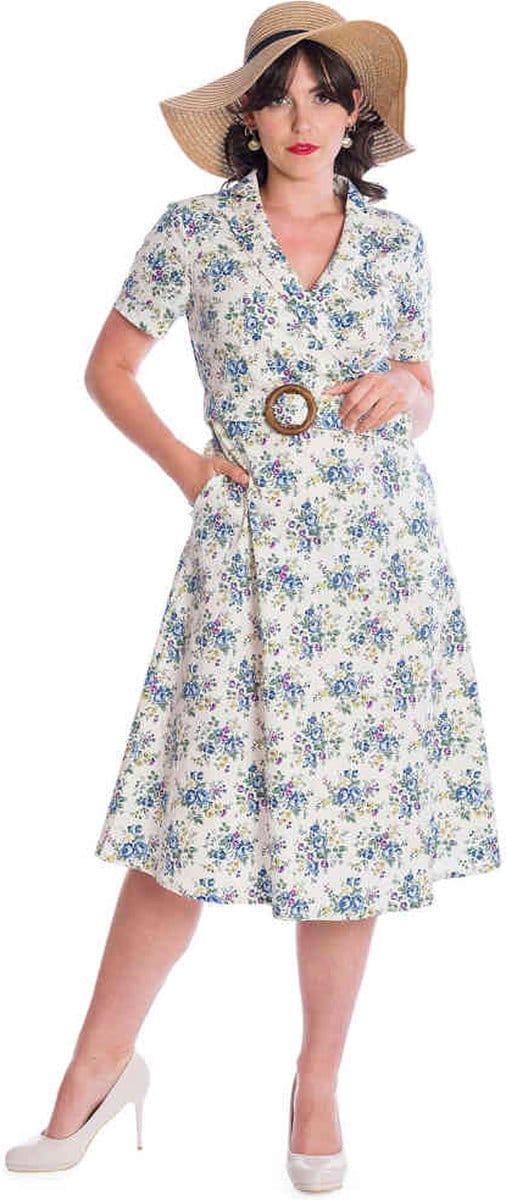 Banned - WILD FLOWER Flare jurk - M - Groen