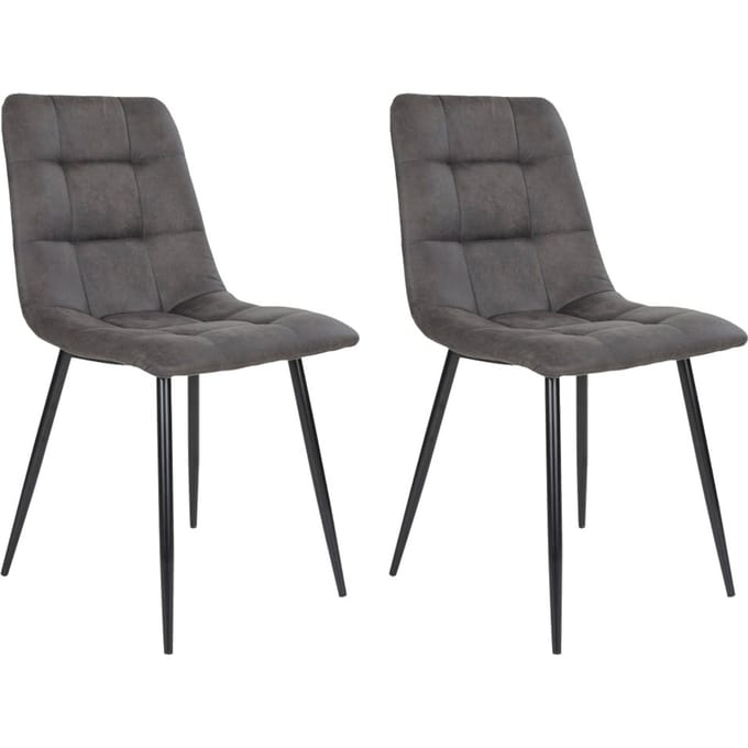House Collection Velvet Eetkamerstoel Gara Donker Grijs - 2 Stuks