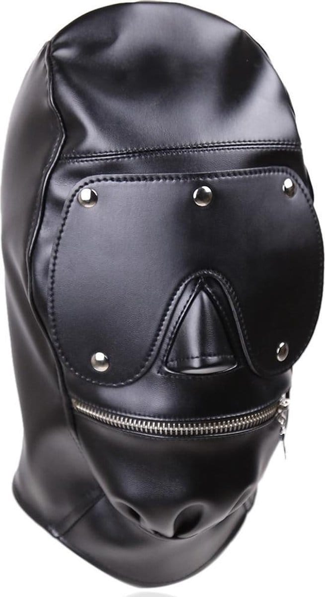 Banoch - Gimp/3 Black - zwart bondage masker van pu leer - bdsm