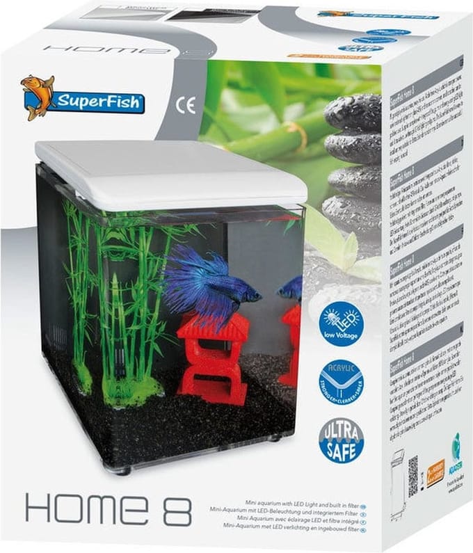 SuperFish Home Aquarium - 20.5x20.5x25.7 cm - 8L - Wit